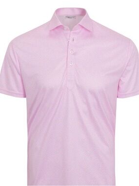 Collars & Co Mens Pink Short-Sleeve Polo Shirt